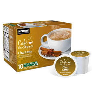 Cafe Escapes Chai Latte Tea, Keurig K-Cup Pods, Box of 10 K-Cups