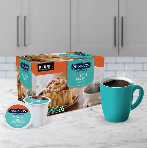 Load image into Gallery viewer, Cinnabon Caramel Pecan Coffee, Light Roast, Keurig K-Cup Coffee Pods, Box of 10 K-cups