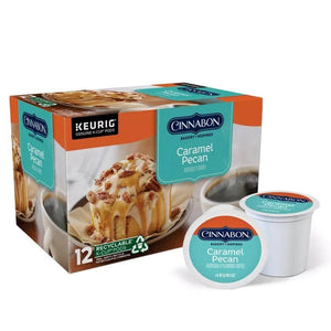 Cinnabon Caramel Pecan Coffee, Light Roast, Keurig K-Cup Coffee Pods, Box of 12 K-cups