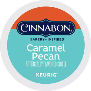 Cinnabon Caramel Pecan Coffee, Light Roast, Keurig K-Cup Coffee Pods, Box of 12 K-cups