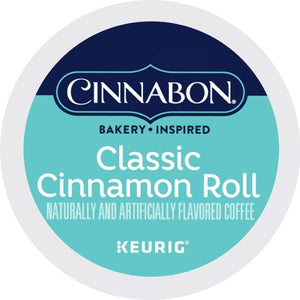 Cinnabon Classic Cinnamon Roll, Light Roast, Keurig K-Cup Coffee Pods, Box of 24 K-cups