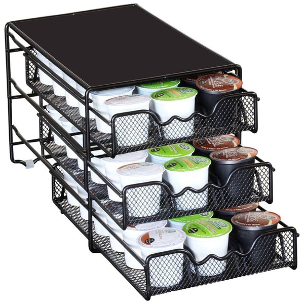 Load image into Gallery viewer, Deco Brothers 3-Tier Coffee Pod Storage Drawer, 54 Keurig K-cups Capacity, Black
