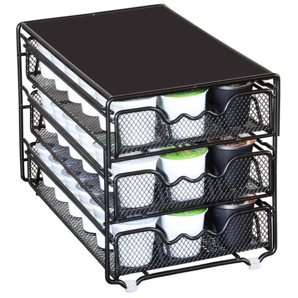 Load image into Gallery viewer, Deco Brothers 3-Tier Coffee Pod Storage Drawer, 54 Keurig K-cups Capacity, Black