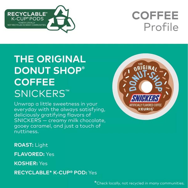 Load image into Gallery viewer, The Original Donut Shop Snickers, Light Roast, Keurig K-Cup Coffee Pods, box of 12 K-cups