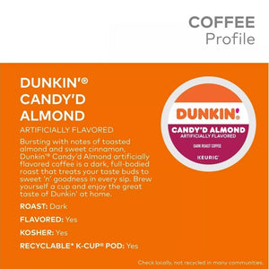 Dunkin' Candy'd Almond, Dark Roast, Keurig K-Cup Coffee Pods
