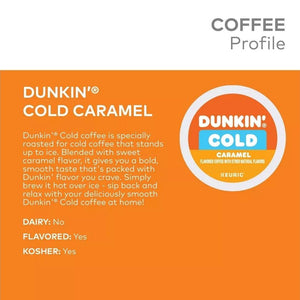 Dunkin' Cold Caramel, Medium Roast, Keurig K-Cup Coffee Pods, Box of 10 K-cups