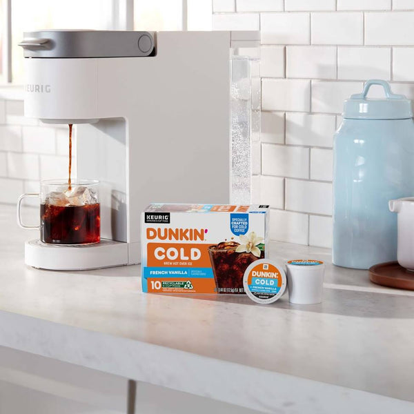 Load image into Gallery viewer, Dunkin' Cold French Vanilla, Medium Roast, Keurig K-Cup Coffee Pods, Box of 10 K-cups
