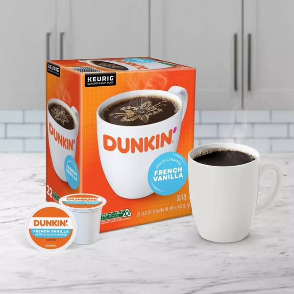 Load image into Gallery viewer, Dunkin' French Vanilla, Medium Roast, Keurig K-Cup Coffee Pods, Box of 22 K-cups