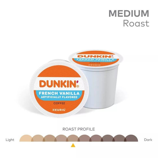 Load image into Gallery viewer, Dunkin' French Vanilla, Medium Roast, Keurig K-Cup Coffee Pods, Box of 22 K-cups