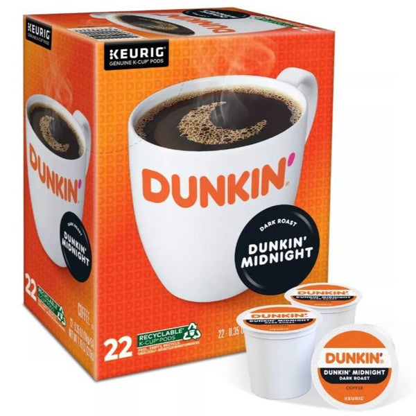 Load image into Gallery viewer, Dunkin' Midnight, Dark Roast, Keurig K-Cup Coffee Pods, Box of 22 K-cups