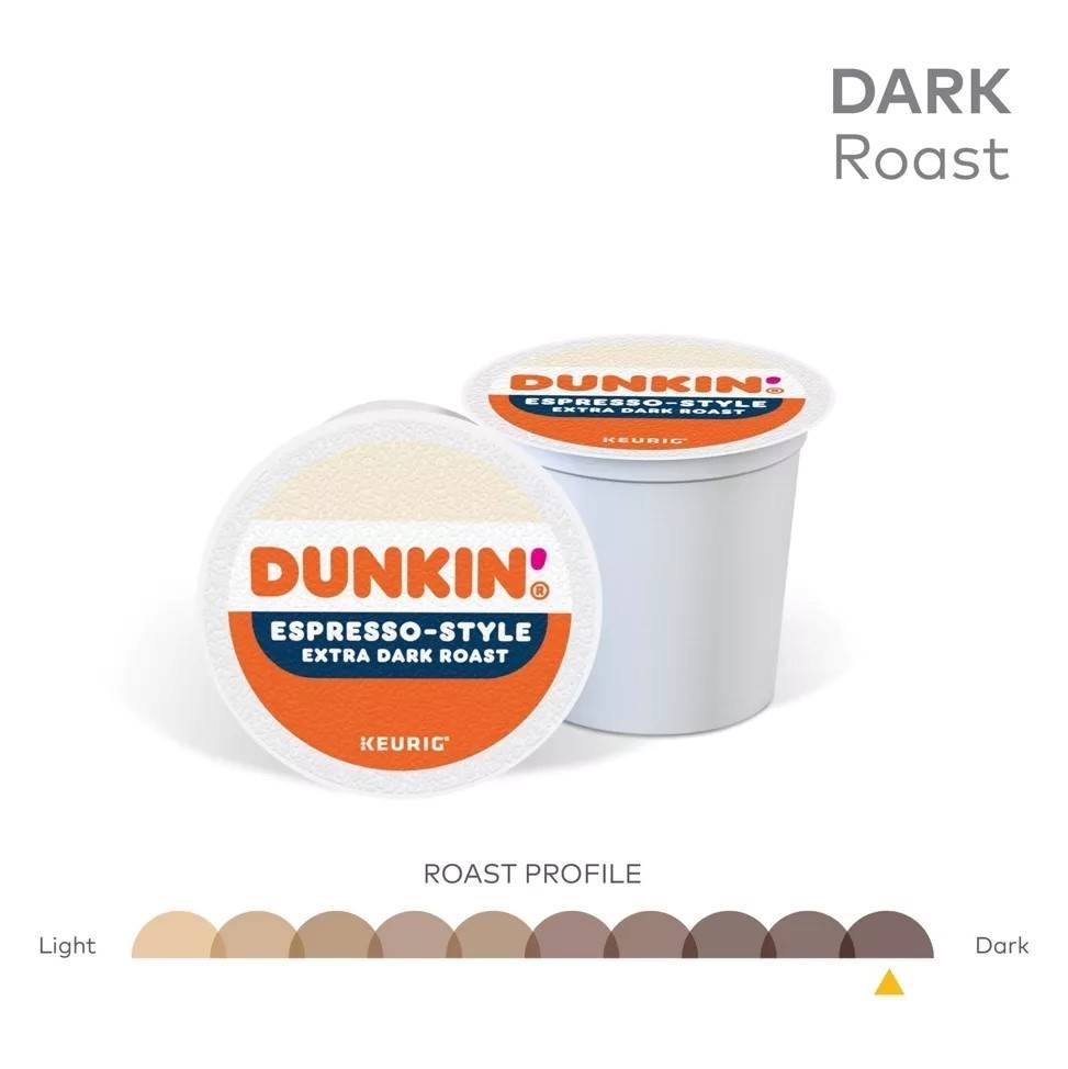 Dunkin' Espresso Style, Extra Dark Roast, Keurig KCup Coffee Pods