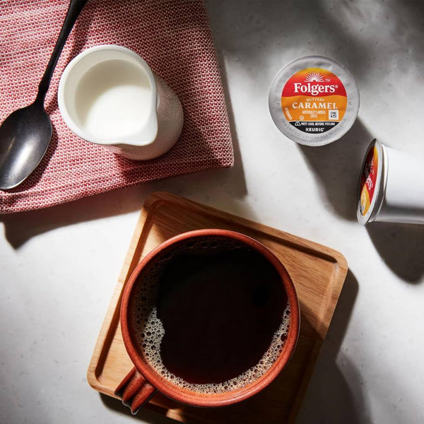 Load image into Gallery viewer, Folgers Buttery Caramel, Medium Roast, Keurig K-cup Coffee Pods, Box of 10 K-cups
