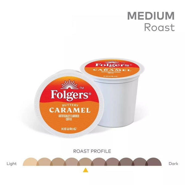 Load image into Gallery viewer, Folgers Buttery Caramel, Medium Roast, Keurig K-cup Coffee Pods, Box of 12 K-cups