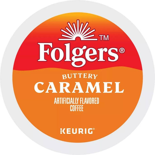 Load image into Gallery viewer, Folgers Buttery Caramel, Medium Roast, Keurig K-cup Coffee Pods, Box of 12 K-cups