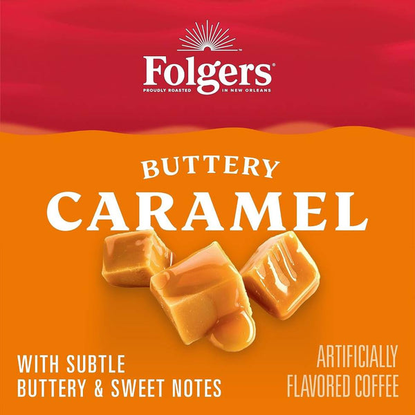 Load image into Gallery viewer, Folgers Buttery Caramel, Medium Roast, Keurig K-cup Coffee Pods, Box of 10 K-cups