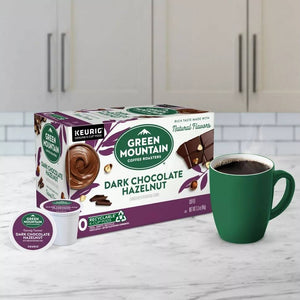 Green Mountain Dark Chocolate Hazelnut, Medium Roast, Keurig K-cup Coffee Pods, Box of 10 K-cups