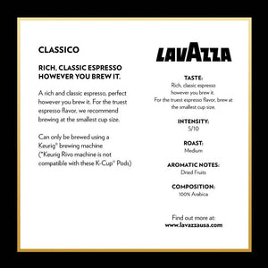 Lavazza Espresso, Medium Roast, Keurig K-Cup Coffee Pods, Box of 10 K-cups