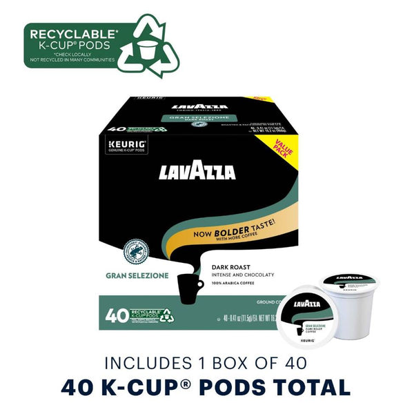 Load image into Gallery viewer, Lavazza Gran Selezione, Dark Roast, Keurig K-Cup Coffee Pods, Box of 40 K-cups