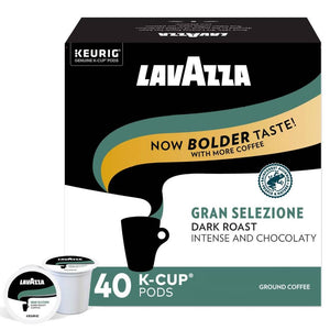 Lavazza Gran Selezione, Dark Roast, Keurig K-Cup Coffee Pods, Box of 40 K-cups