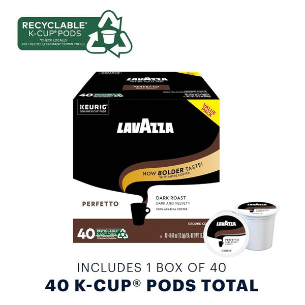 Load image into Gallery viewer, Lavazza Perfetto, Dark Roast, Keurig K-Cup Coffee Pods, Box of 40 K-cups