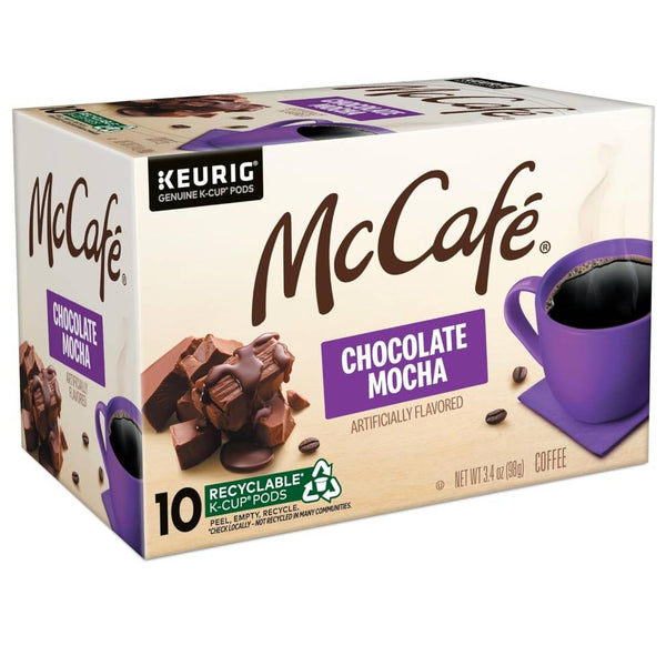 Load image into Gallery viewer, McCafe Chocolate Mocha, Light Roast, Keurig K-Cup Coffee Pods, box of 10 k-cups