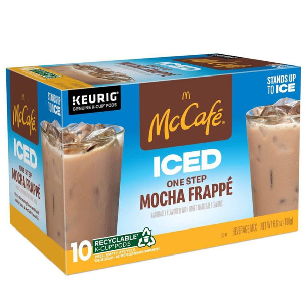 Load image into Gallery viewer, McCafe Iced One Step Mocha Frappe, Medium Roast, Keurig K-Cup Coffee Pods, box of 10 k-cups
