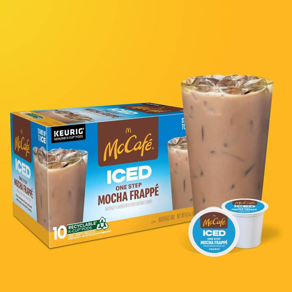Load image into Gallery viewer, McCafe Iced One Step Mocha Frappe, Medium Roast, Keurig K-Cup Coffee Pods, box of 10 k-cups