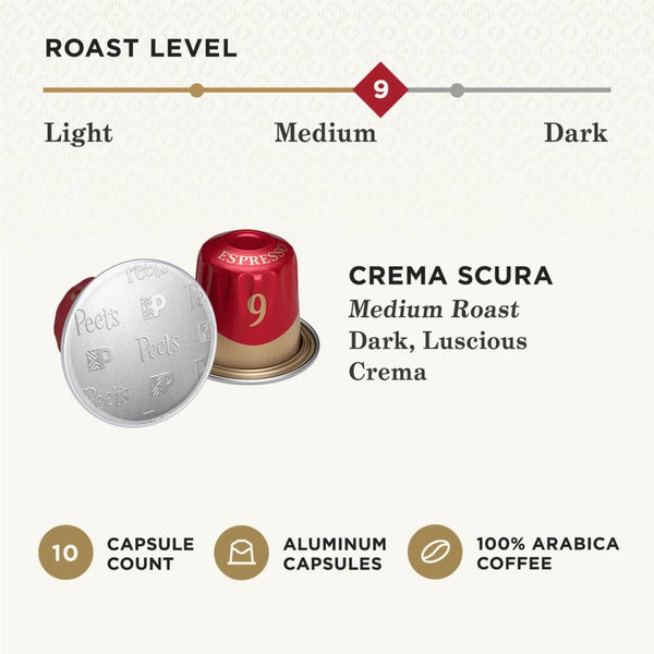 Load image into Gallery viewer, Peet's Coffee Crema Scura, Box of 10 Nespresso Capsules