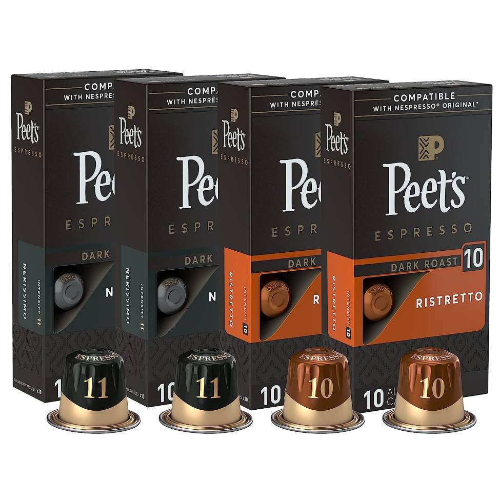 Peet's Coffee Dark Roast Variety Pack, Box of 40 Nespresso Capsules Coffee Pods PH