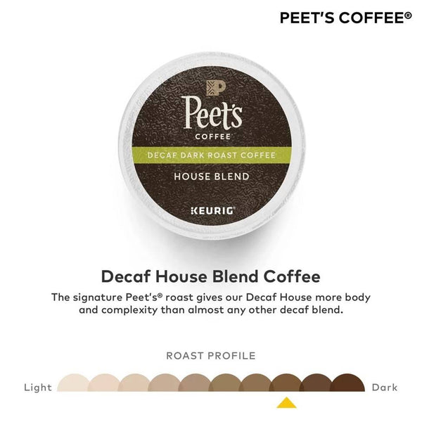 Load image into Gallery viewer, Peet's Coffee Decaf House Blend, Dark Roast, Keurig K-Cup Coffee Pods, Box of 22 K-cups