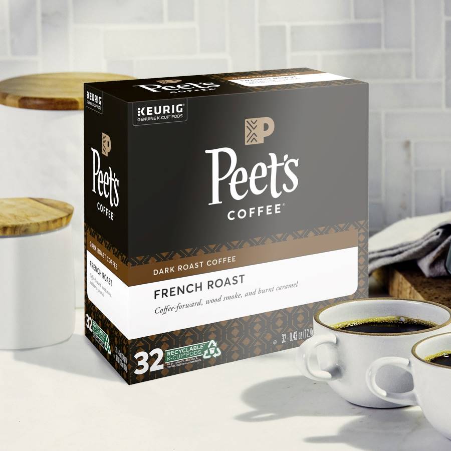 Peet's Coffee French Roast, Dark Roast, Keurig KCup Coffee Pods, Box