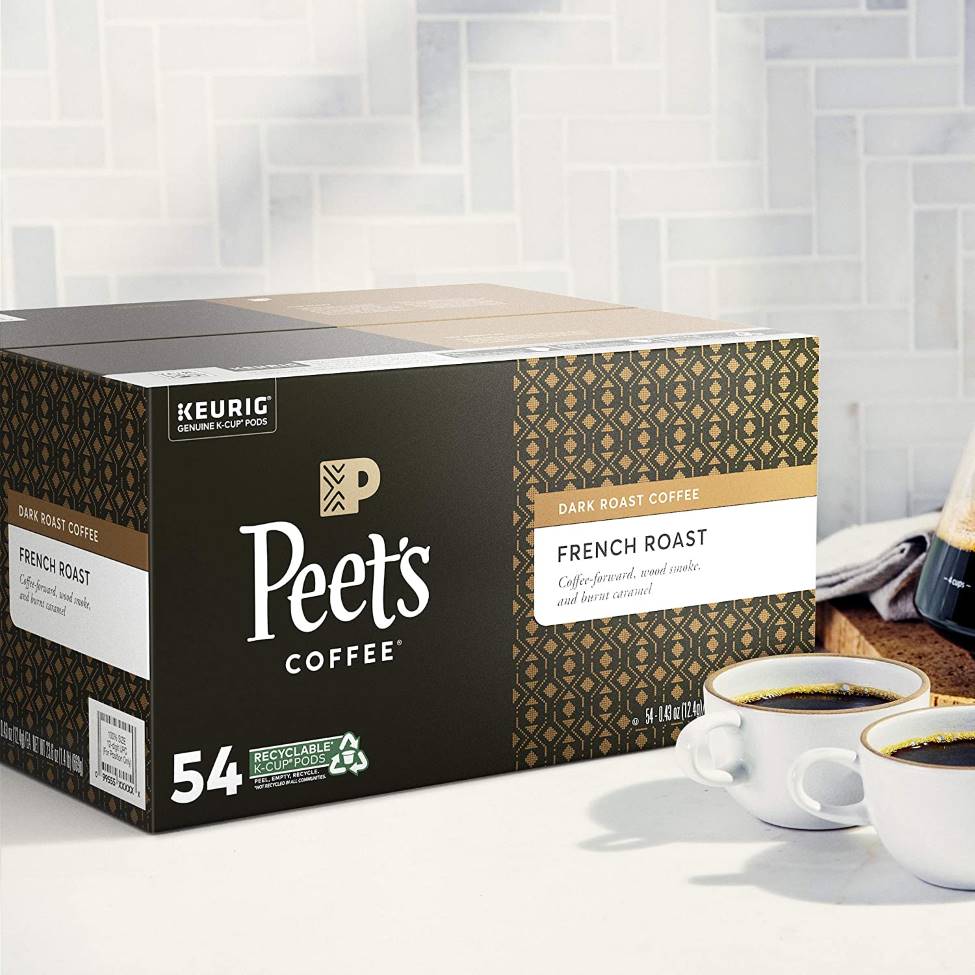 Peet's Coffee French Roast, Dark Roast, Keurig KCup Coffee Pods, Box