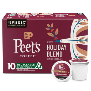 Peet's Coffee Holiday Blend, Dark Roast, Keurig K-Cup Coffee Pods, Box of 10 K-cups