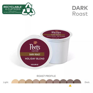 Peet's Coffee Holiday Blend, Dark Roast, Keurig K-Cup Coffee Pods, Box of 10 K-cups