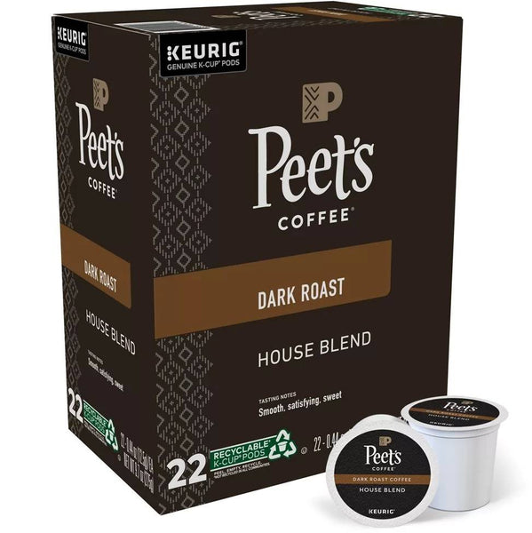 Load image into Gallery viewer, Peet's Coffee House Blend, Dark Roast, Keurig K-Cup Coffee Pods, Box of 22 K-cups