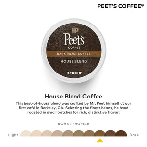 Peet's Coffee House Blend, Dark Roast, Keurig K-Cup Coffee Pods, Box of 22 K-cups