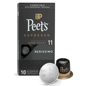Peet's Coffee Dark, Medium, & Decaf Roast Variety Pack, Box of 50 Nespresso Capsules