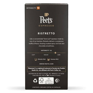 Peet's Coffee Ristretto, Box of 10 Nespresso Capsules