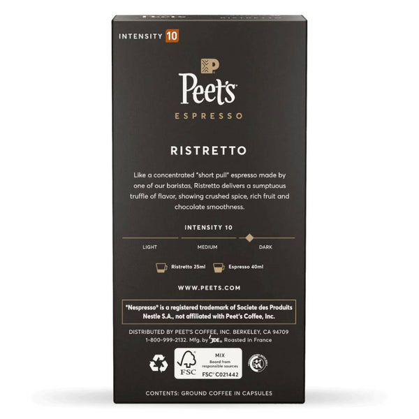 Load image into Gallery viewer, Peet's Coffee Ristretto, Box of 10 Nespresso Capsules