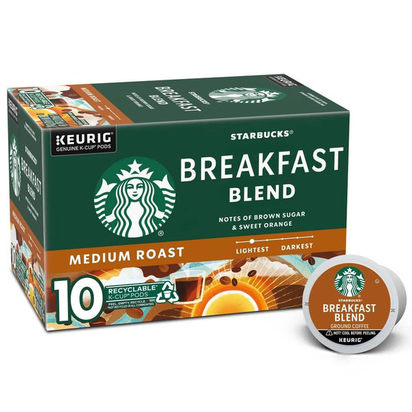 Load image into Gallery viewer, Starbucks Breakfast Blend, Medium Roast, Keurig K-Cup Coffee Pods, Box of 10 K-cups