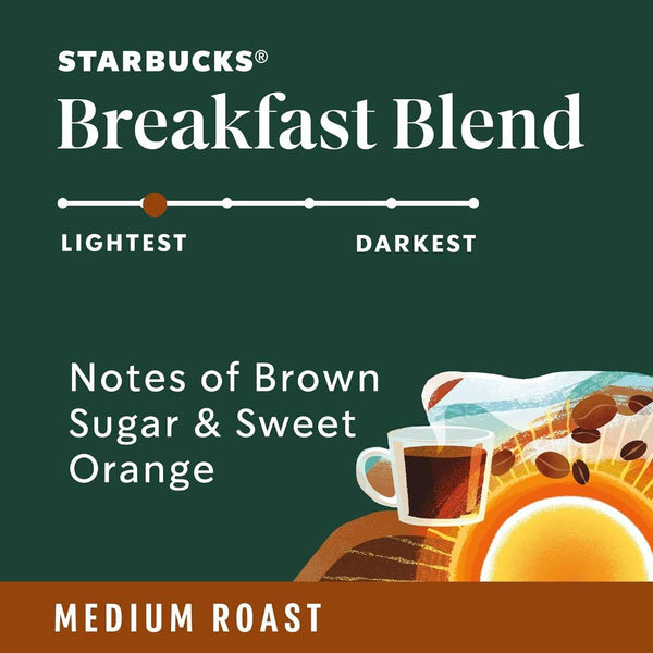 Load image into Gallery viewer, Starbucks Breakfast Blend, Medium Roast, Keurig K-Cup Coffee Pods, Box of 10 K-cups