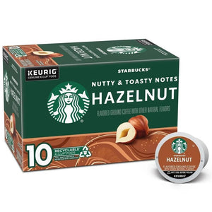Starbucks Hazelnut, Flavored Coffee, Keurig K-Cup Coffee Pods, Box of 10 K-cups