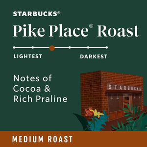 Starbucks Pike Place Roast, Medium Roast, Keurig K-Cup Coffee Pods, Box of 72 K-cups