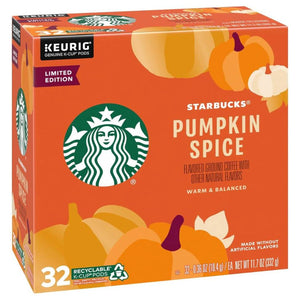 Starbucks Pumpkin Spice, Flavored Coffee, Keurig K-Cup Coffee Pods, Box of 32 K-cups