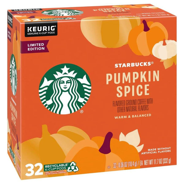 Load image into Gallery viewer, Starbucks Pumpkin Spice, Flavored Coffee, Keurig K-Cup Coffee Pods, Box of 32 K-cups