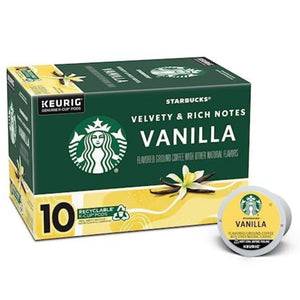 Starbucks Vanilla, Flavored Coffee, Keurig K-Cup Coffee Pods, Box of 10 K-cups