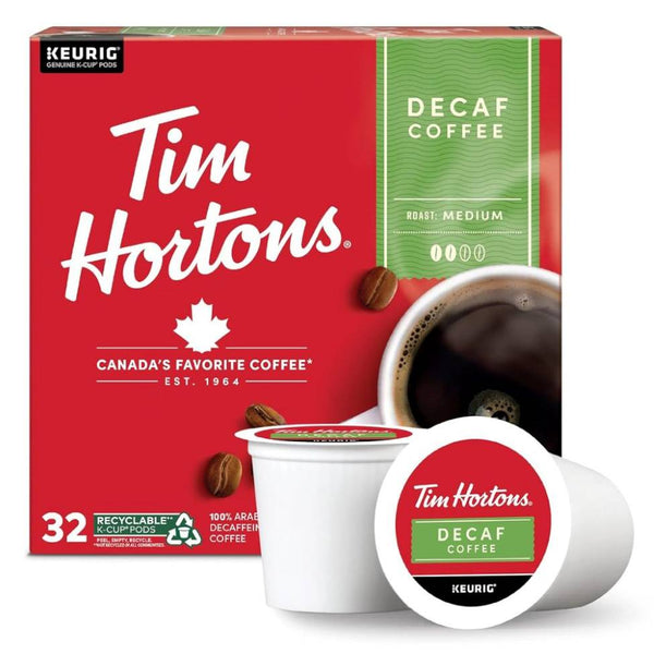 Load image into Gallery viewer, Tim Hortons Decaf, Medium Roast, Keurig K-cup Coffee Pods, Box of 32 K-cups