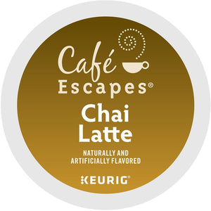 Cafe Escapes Chai Latte Tea, Keurig K-Cup Pods, Box of 24 K-Cups
