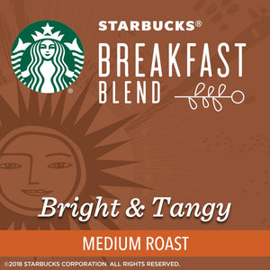 Starbucks Breakfast Blend, Medium Roast, Keurig K-Cup Coffee Pods