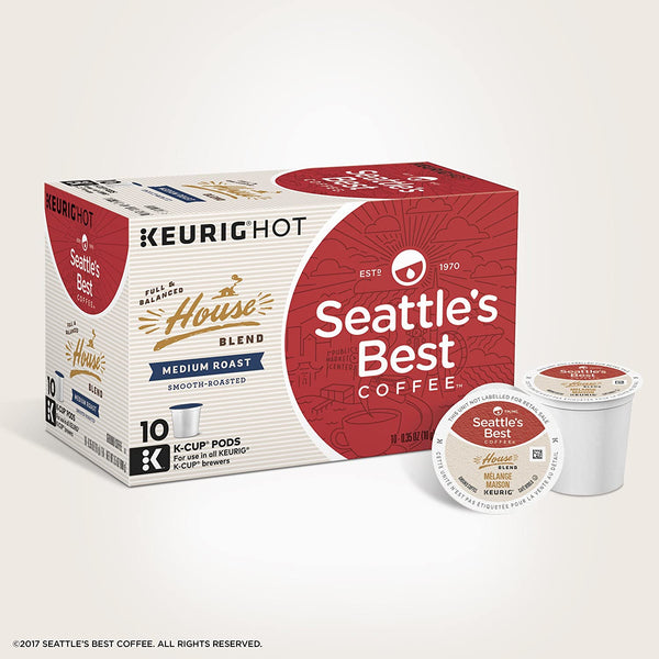 Load image into Gallery viewer, Seattle's Best Coffee House Blend, Medium Roast, Keurig K-Cup Coffee Pods, Box of 10 K-cups